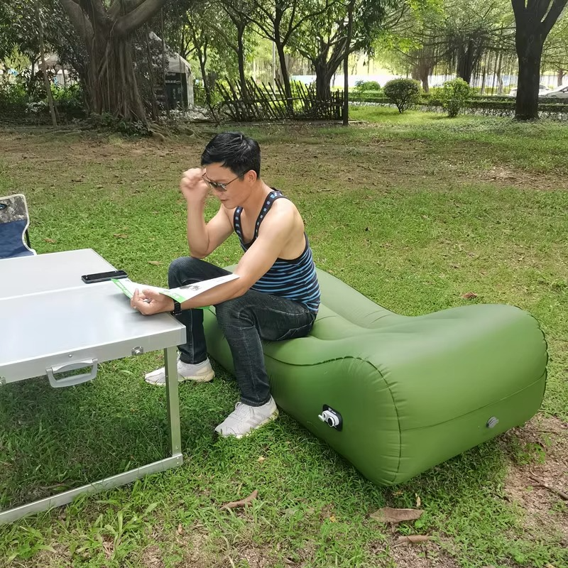 Inflatable Air Bed Built In Pump Automatic Inflatable Sofa Outdoor Camping Mattress Portable Lazy Cushion Portable Folding Bed