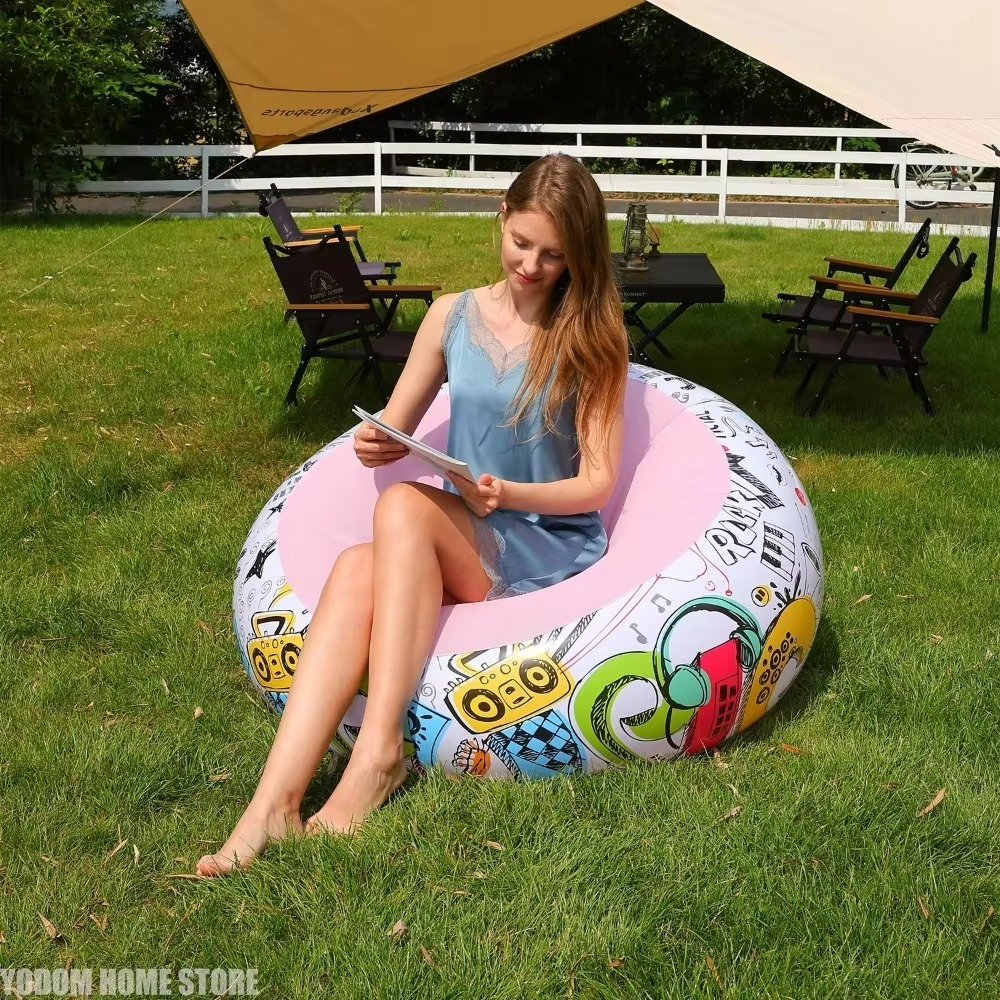 New 1PC Thickened Inflatable Lazy Sofa Ergonomics Lounge Chair – Perfect for Outdoor Courtyards Camping & Indoor Leisure Rest