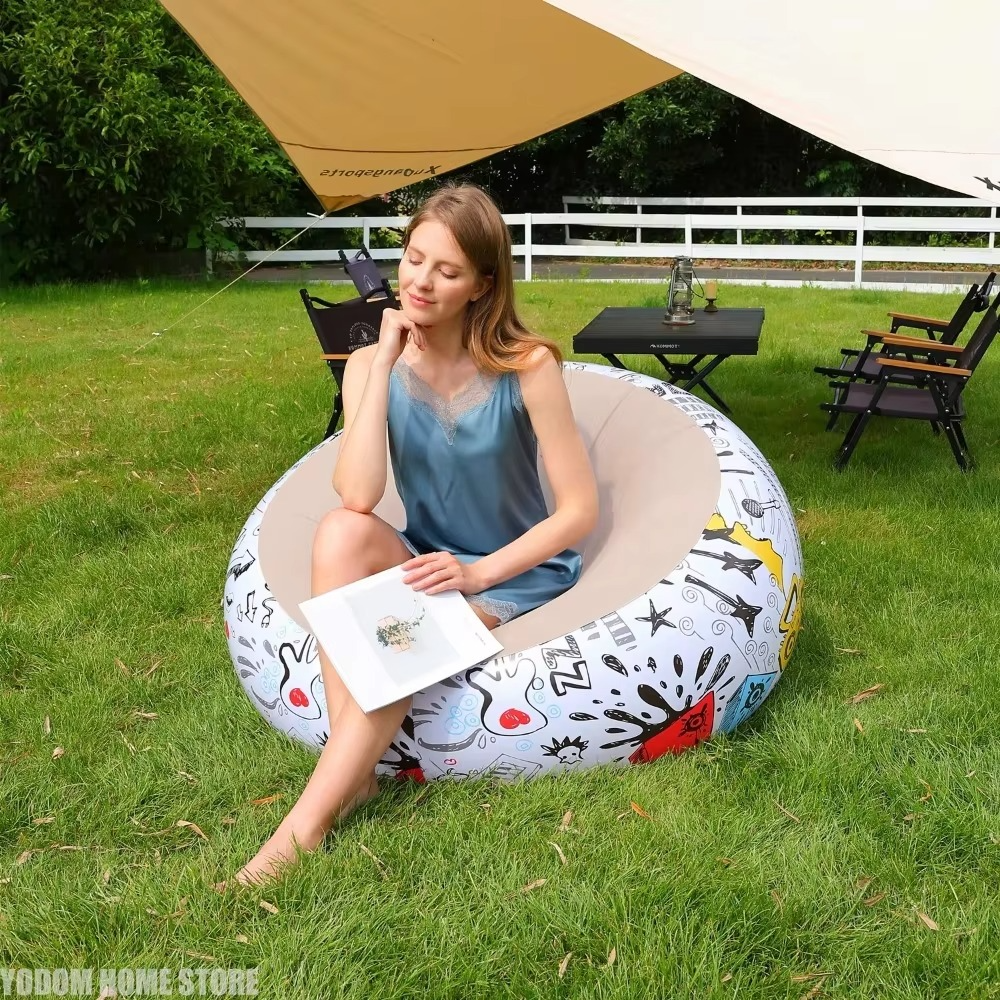 New 1PC Thickened Inflatable Lazy Sofa Ergonomics Lounge Chair – Perfect for Outdoor Courtyards Camping & Indoor Leisure Rest