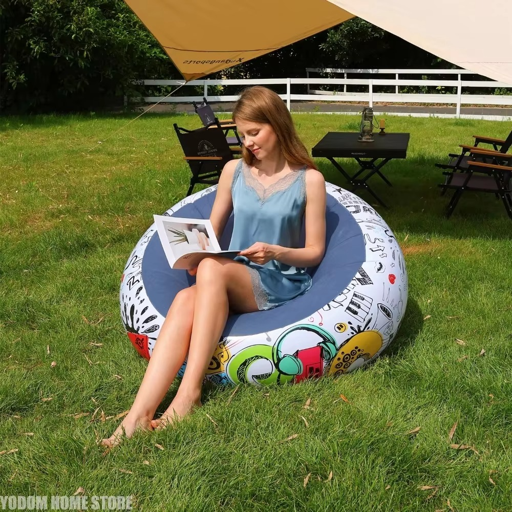 New 1PC Thickened Inflatable Lazy Sofa Ergonomics Lounge Chair – Perfect for Outdoor Courtyards Camping & Indoor Leisure Rest