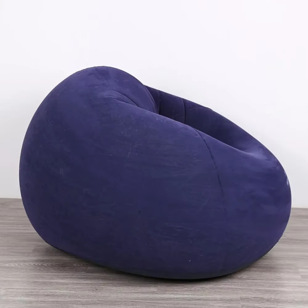 Home 1pc Blue Inflatable Spherica Sofa Flocking Surface Round Sofa Living Room Bedroom Portable Folding Lazy Sofa Chair