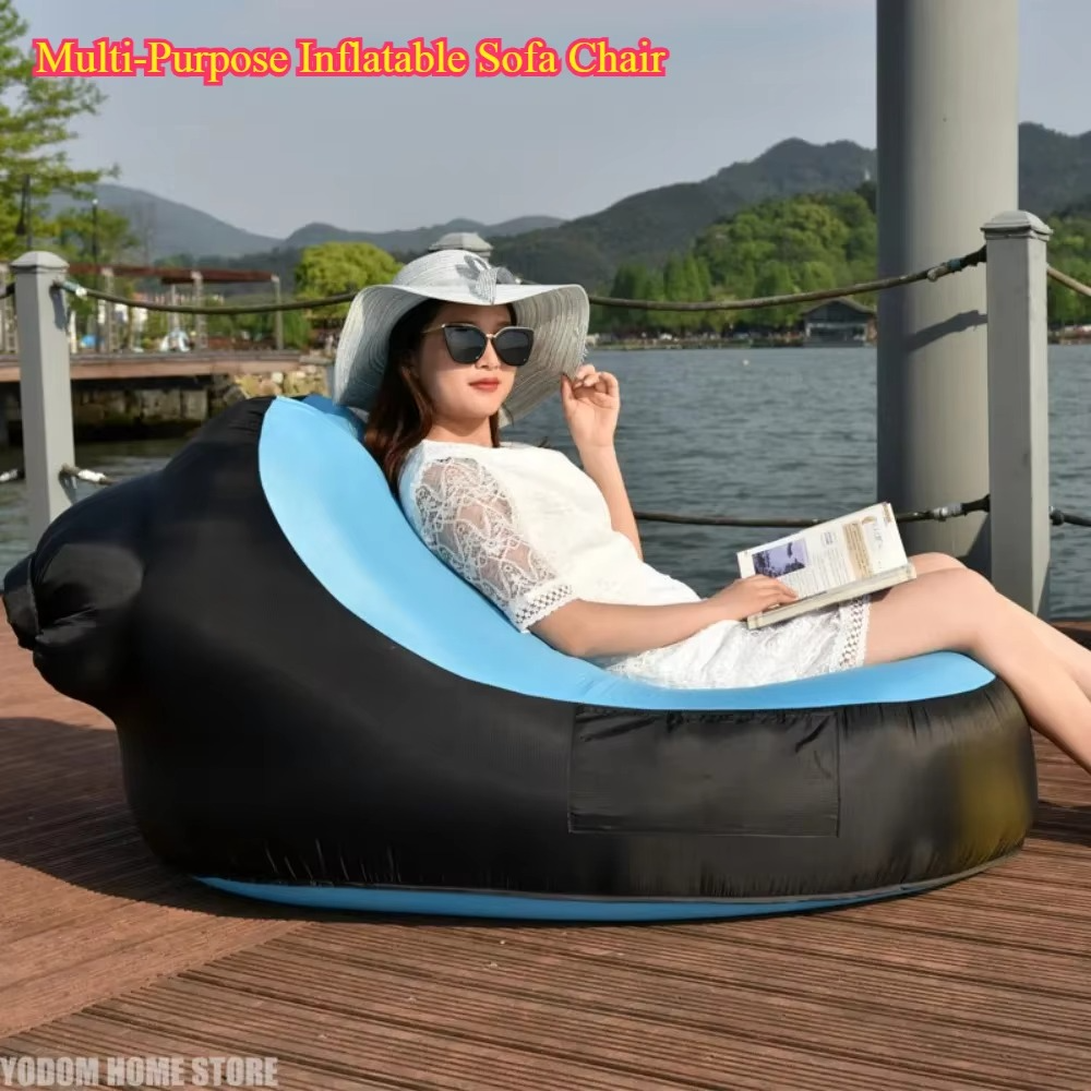 New Multi-Purpose Inflatable Sofa Chair - Waterproof Outdoor Beach Bed for Swimming Pool, Picnic & Lunch Break Relaxation