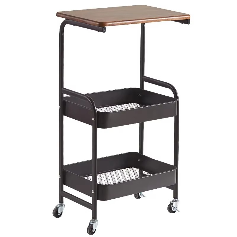 Trolly Cart Kitchen Cabinet Organizer Wheels Trolley Tool Rolling Furniture Home Storage Bathroom Island Serving Service Snack