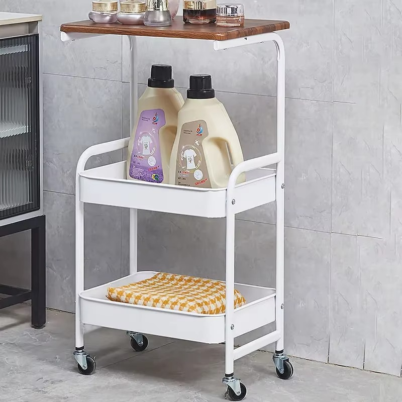 Trolly Cart Kitchen Cabinet Organizer Wheels Trolley Tool Rolling Furniture Home Storage Bathroom Island Serving Service Snack