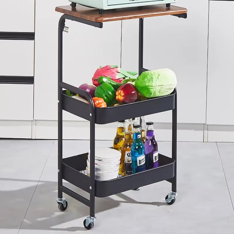 Trolly Cart Kitchen Cabinet Organizer Wheels Trolley Tool Rolling Furniture Home Storage Bathroom Island Serving Service Snack