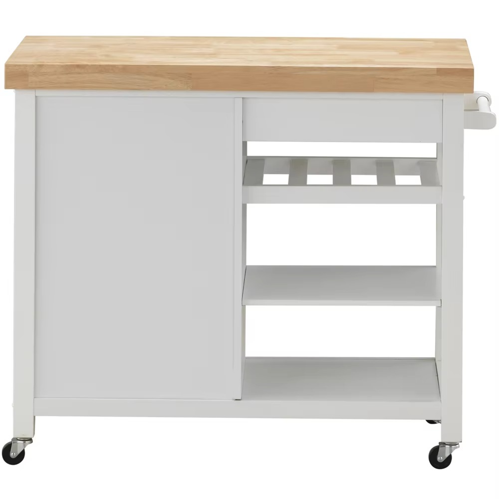 Factory Direct Portable Coffee Cart Station Kitchen Island with Storage Cabinet and Wine Rack