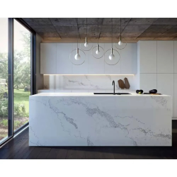 Custom Modern Solid Wood Kitchen Cabinet Furniture Kitchen Island with Marble Countertops
