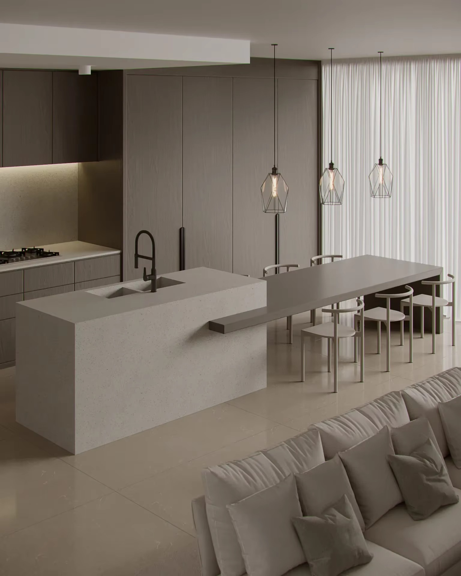 Hot Sale Kitchen Units Cabinet Kitchen Set Quartz Island Table Solid Wood Kitchen Cabinets Ready To Assemble
