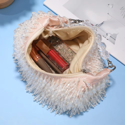 High Quality Beads BeadingTassel Hobo Bag Rhinestones Evening Bags Beaded Wedding Tote Party Pearl Purse