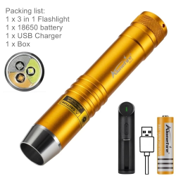 3-in-1 White Yellow 365nm UV LED Flashlight Jewelry Jade Stone Cat Dog Pet Stain Tinea Marker Ore Money Scorpion Detection Light