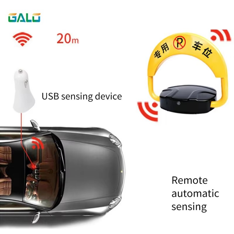 With automatic sensor with 2 remote folding safety parking lock barrier guard column with lock and bolt