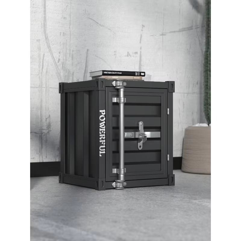Industrial Metal Nightstand Distressed Finish Factory Direct Storage Furniture for Bedroom Living Room Inspired Home Bar Dining