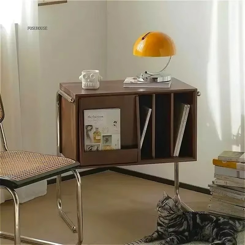 Creative Solid Wood Nightstands Living Room Sofa Side Small Bookcase Bedroom Night Table Storage Cabinet Home Furniture H