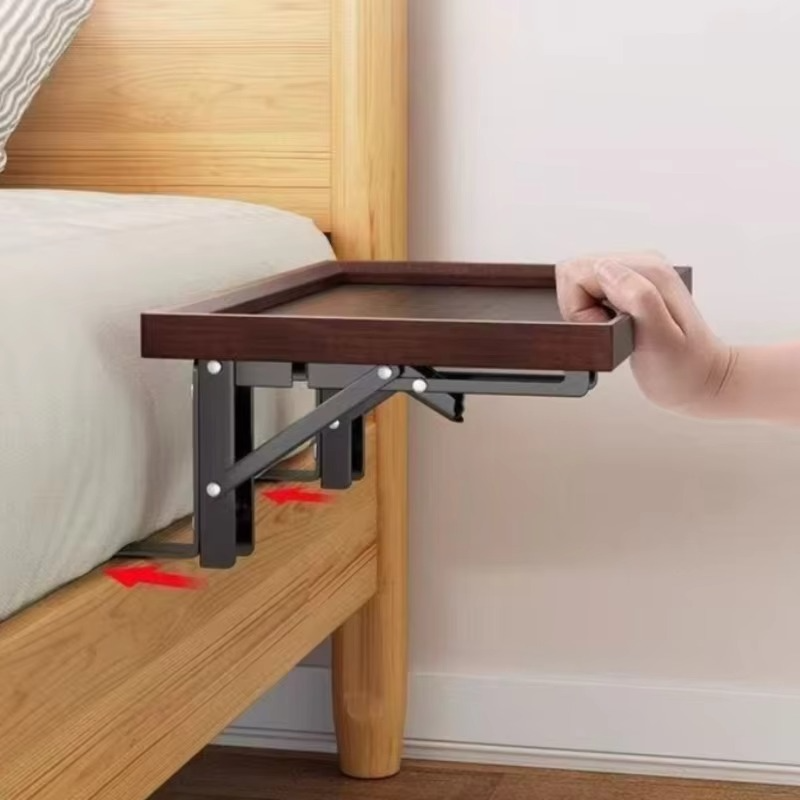 Solid Wood Folding Bedside Table Creative Modern Nordic Small Bedroom Storage Rack Aesthetic Stable Nightstands Home Decoration