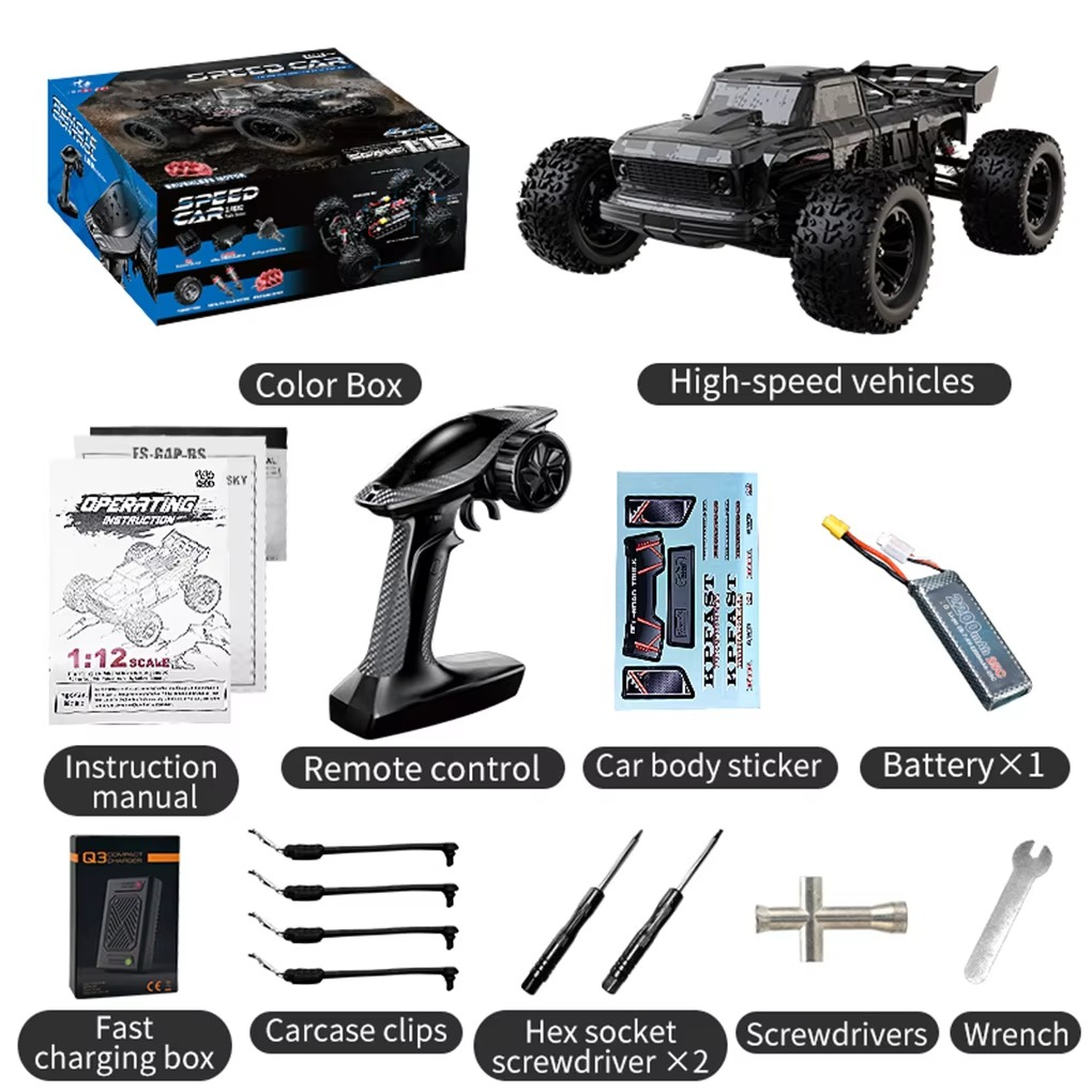 1/12 KF16 4WD Brushless Off-road Remote Control Car 1:12 Proportional Truck 60km/H High-speed Climbing Car Model Adult Kid Toys