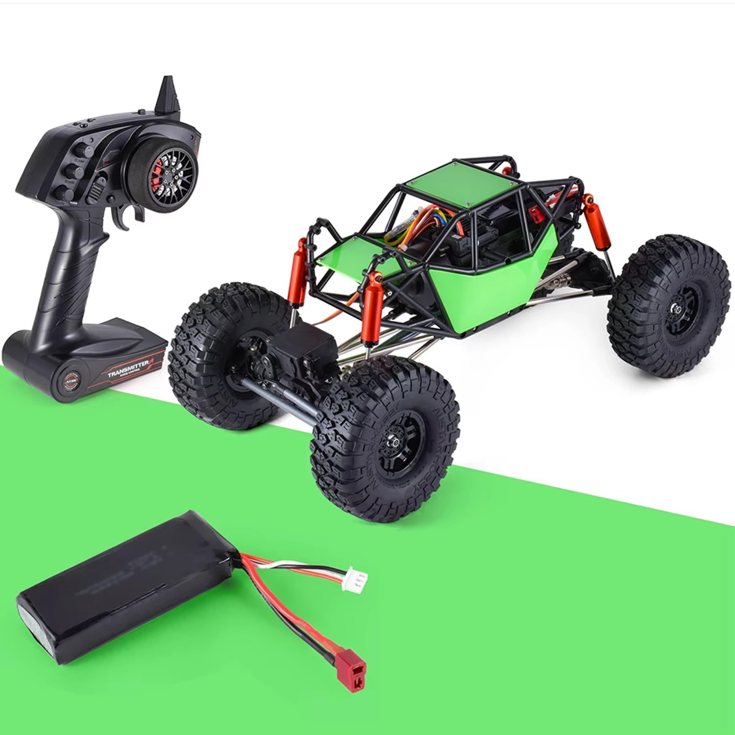 Toys 1/10 Scale RC Climbing Car 4*4 Remote Control Rock Crawler Off-road Vehicles Electric Truck with Battery USB Charging Cable