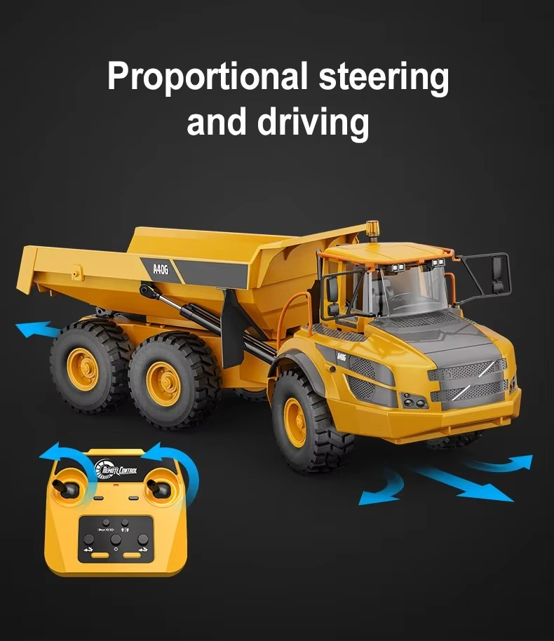 Double E E591 1:20 A40G RC Car Engineering Vehicle Kids Remote Controlled Articulated Dump Truck Toys for Boys Christmas Gifts
