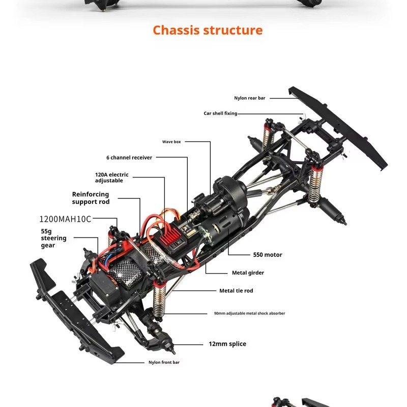 MNRC MN222 1/10 4WD RC Climbing Car RTR Full Scale Remote Controlled Car Crawler Truck Off Road Car Toys Vehicle Gift For Boys