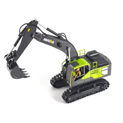 Huina 1661 339D R/C Excavator 1/18 Scale Remote Controlled Car Alloy Bucket Digging Smoking Truck Rc Vehicles Boys Toys Gifts