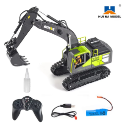 Huina 1661 339D R/C Excavator 1/18 Scale Remote Controlled Car Alloy Bucket Digging Smoking Truck Rc Vehicles Boys Toys Gifts