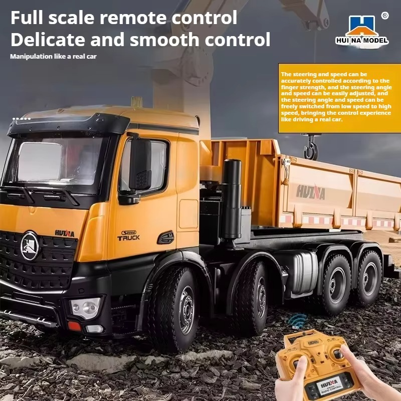 Huina 1538 full-scale three-in-one remote control car 26-channel semi-alloy wooden hook ball dump truck model toy holiday gift