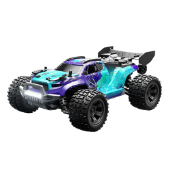 RC Monster Truck 1/18 SCY 18101 2.4GHz PVC Body Wheelie Bar LED Light Multi Terrain Off Road Car Vehicle Model for Boys Adults