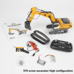 Mini Excavator 1/50 970 RTR RC Excavator Electric Simulation Mechanical Engineering Vehicle with Light and Sound System Boy Toy