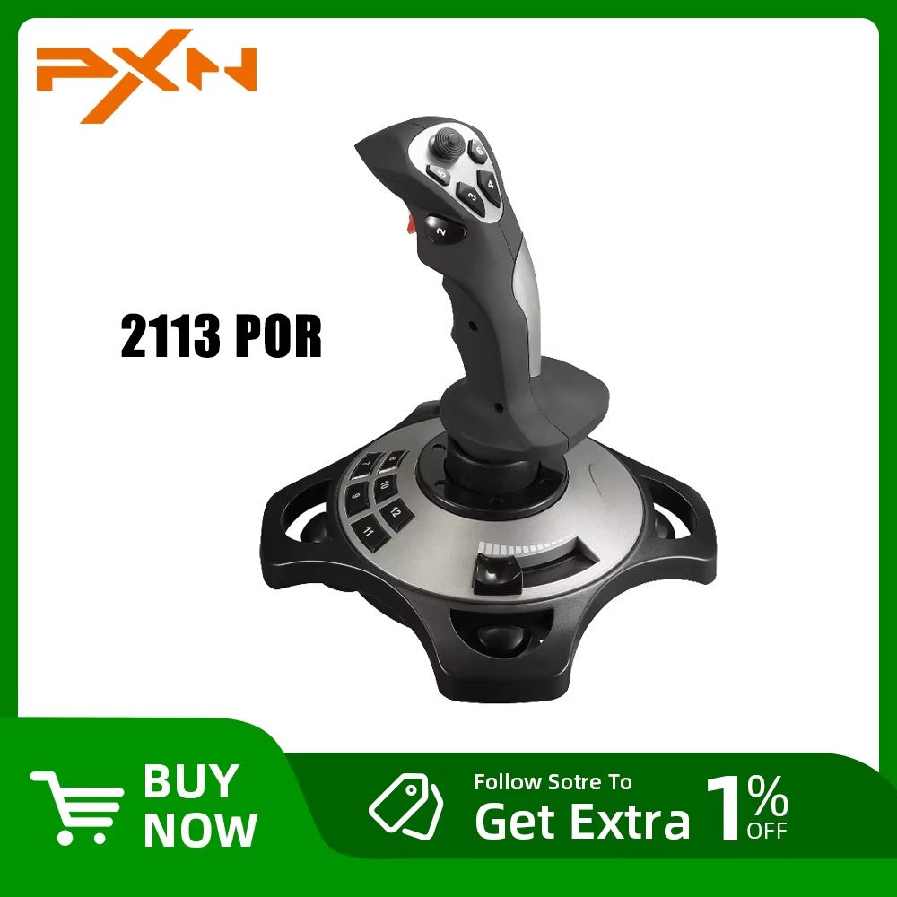 PXN-2113Pro Computer Simulation Flight Joystick PC Gamepad Aircraft Joystick Built-in Vibration Motor