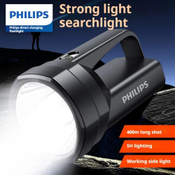 Philips Rechargeable Camp Flashlights Portable Waterproof Torch Work Light Outdoor Searchlight Camping Lantern with Side Light