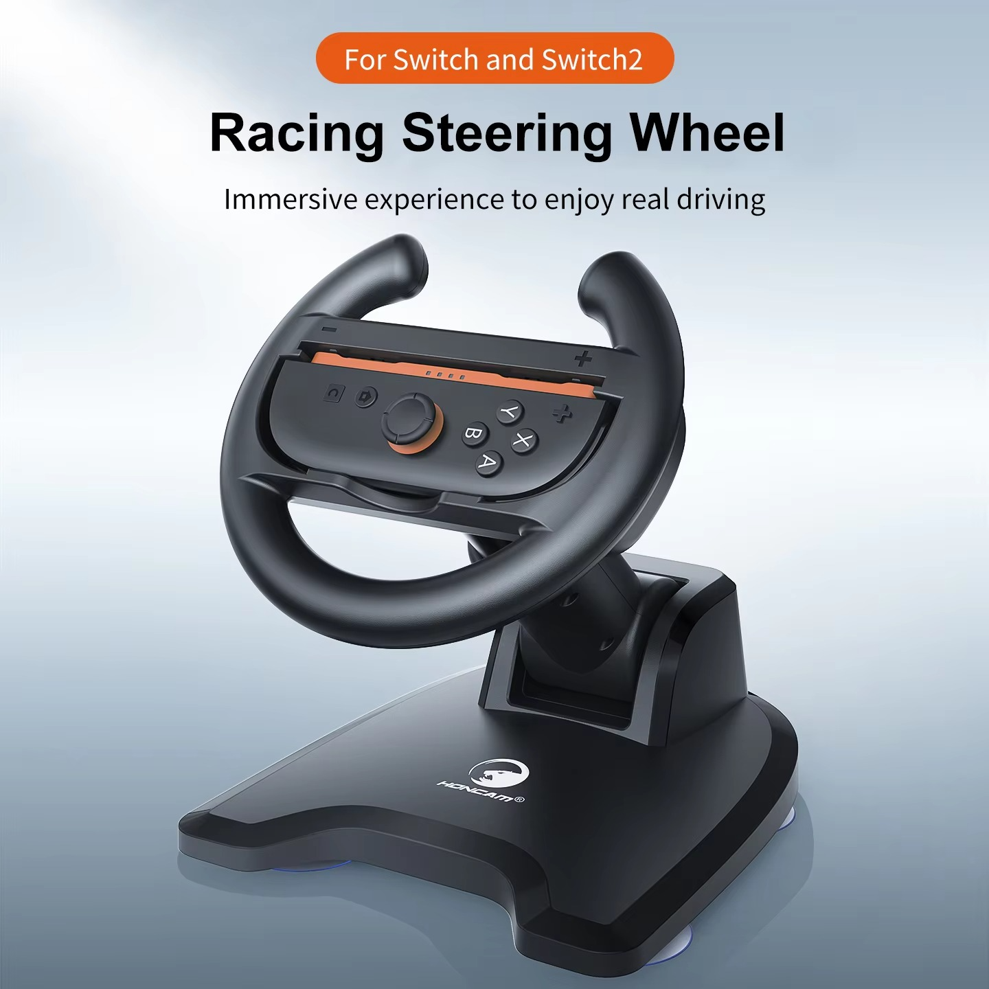 HONCAM Universal Racing Wheel Stand for Switch & Switch2 Joycon Game Wheel Controller with Secure Suction cup base for NS2 acces