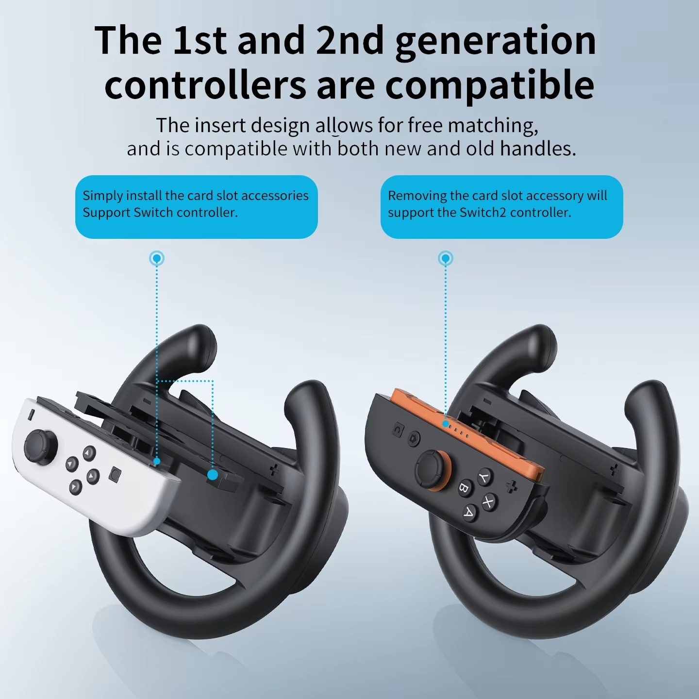 HONCAM Universal Racing Wheel Stand for Switch & Switch2 Joycon Game Wheel Controller with Secure Suction cup base for NS2 acces