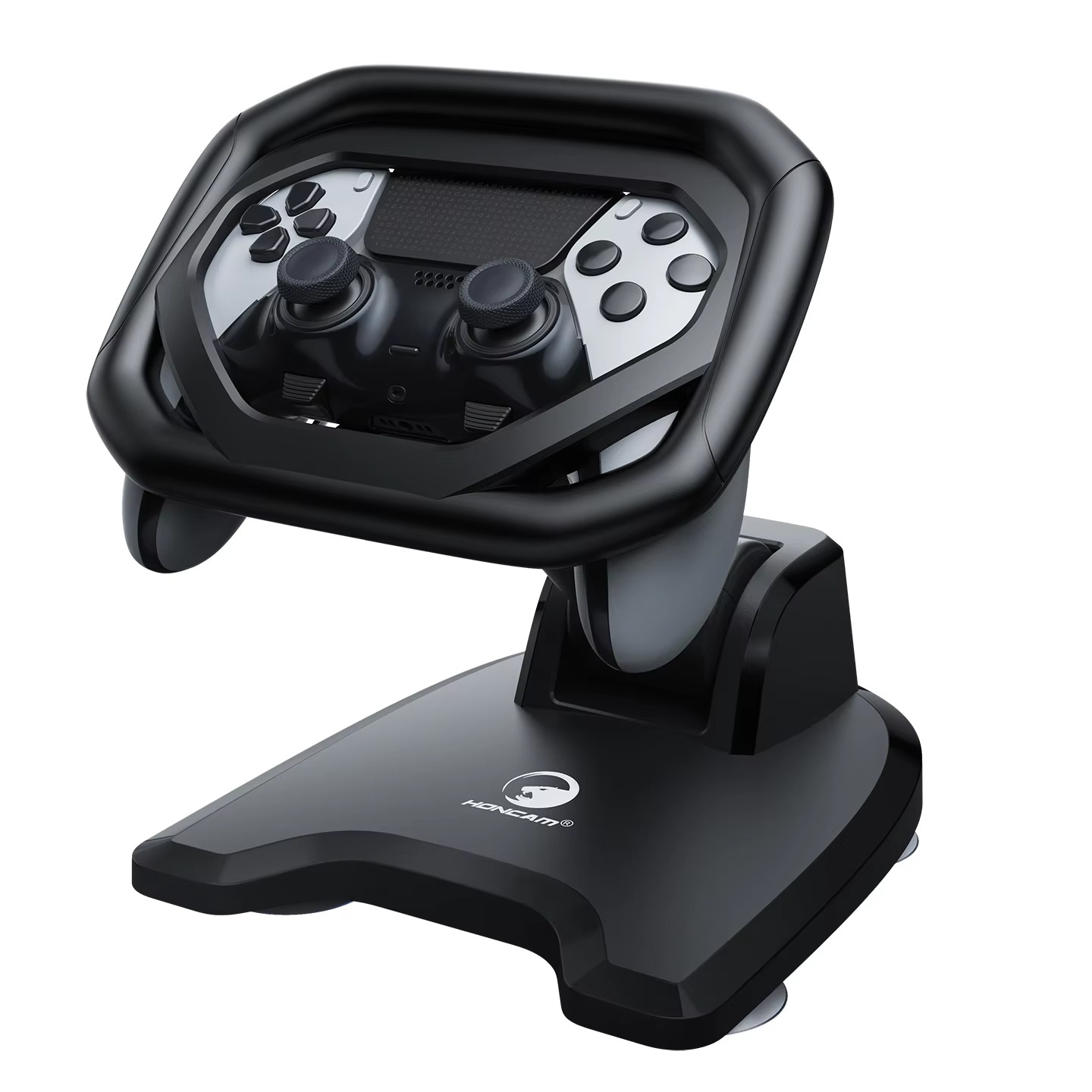 HONCAM Steering Wheel Stand for PS5 and PS5 DualSense Edge Controller with Adjustable Height Bracket for Playstation 5