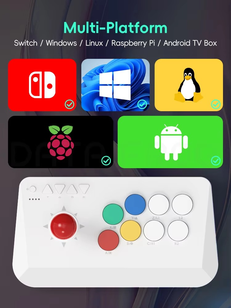 DATA FROG Y5A Arcade Stick for Switch 2 & Windows, Arcade Fight Stick Support Wireless Bluetooth, 2.4G Receiver