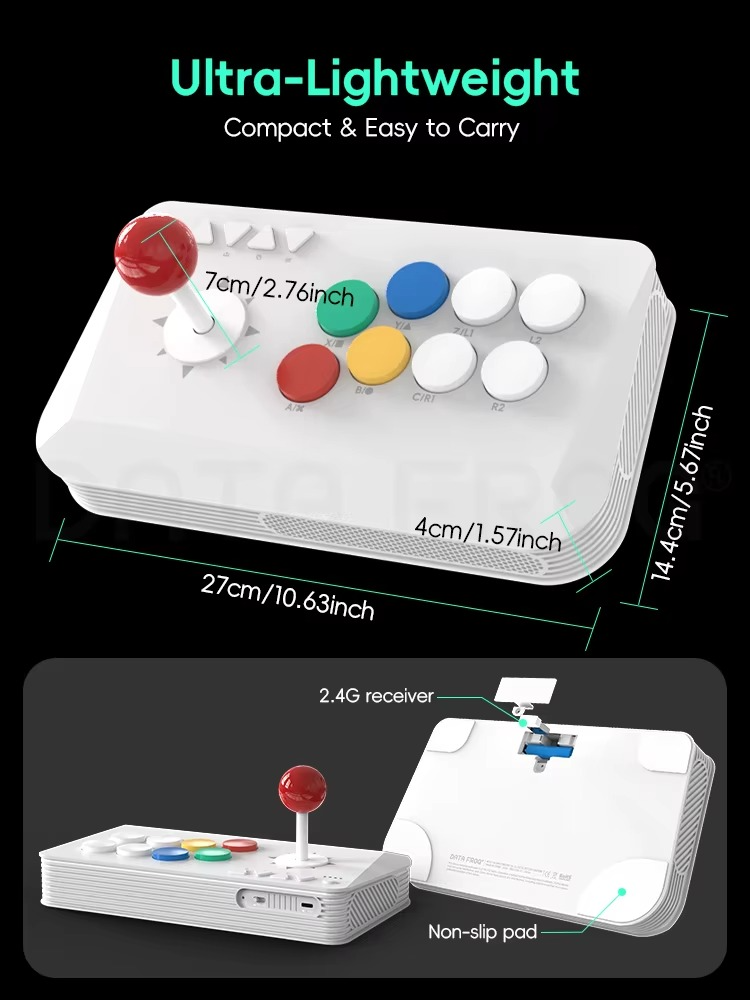 DATA FROG Y5A Arcade Stick for Switch 2 & Windows, Arcade Fight Stick Support Wireless Bluetooth, 2.4G Receiver