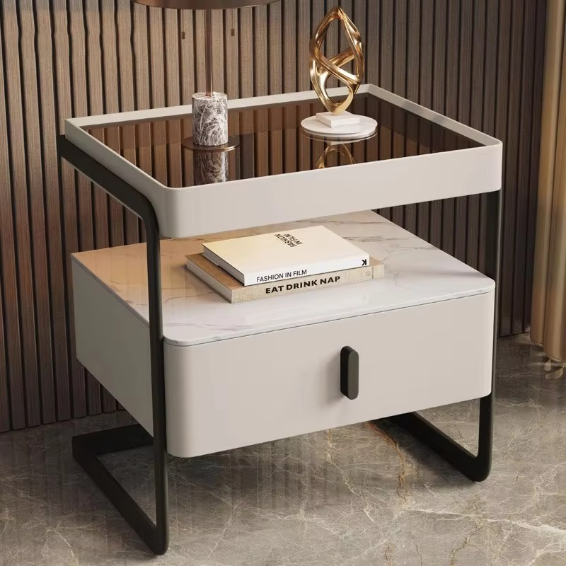 Nordic Unique Bedside Table Bedroom Mobile Cabinets Wood Nightstand Filing Cabinets Corner Cheap Mesa De Noche Hotel Furniture