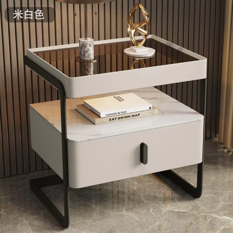 Nordic Unique Bedside Table Bedroom Mobile Cabinets Wood Nightstand Filing Cabinets Corner Cheap Mesa De Noche Hotel Furniture