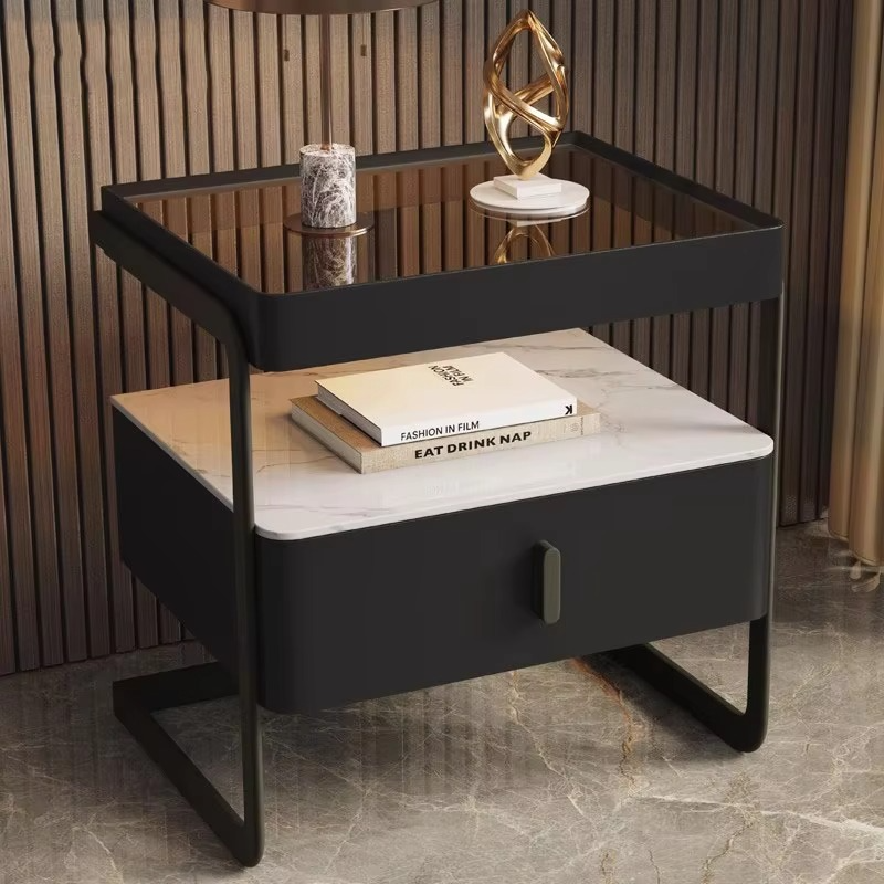 Nordic Unique Bedside Table Bedroom Mobile Cabinets Wood Nightstand Filing Cabinets Corner Cheap Mesa De Noche Hotel Furniture