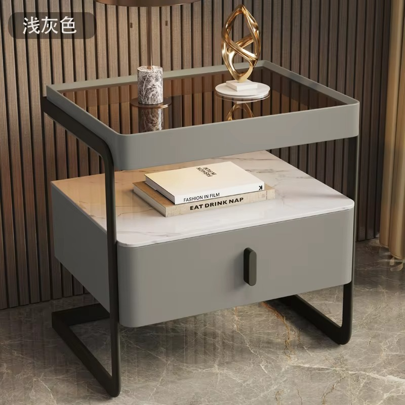 Nordic Unique Bedside Table Bedroom Mobile Cabinets Wood Nightstand Filing Cabinets Corner Cheap Mesa De Noche Hotel Furniture