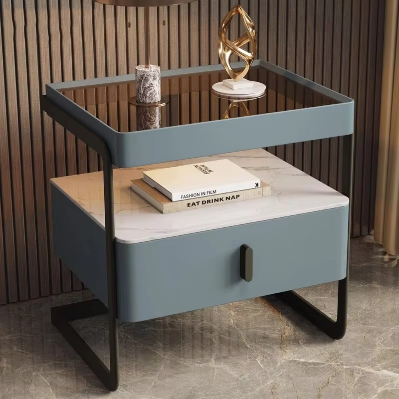 Nordic Unique Bedside Table Bedroom Mobile Cabinets Wood Nightstand Filing Cabinets Corner Cheap Mesa De Noche Hotel Furniture