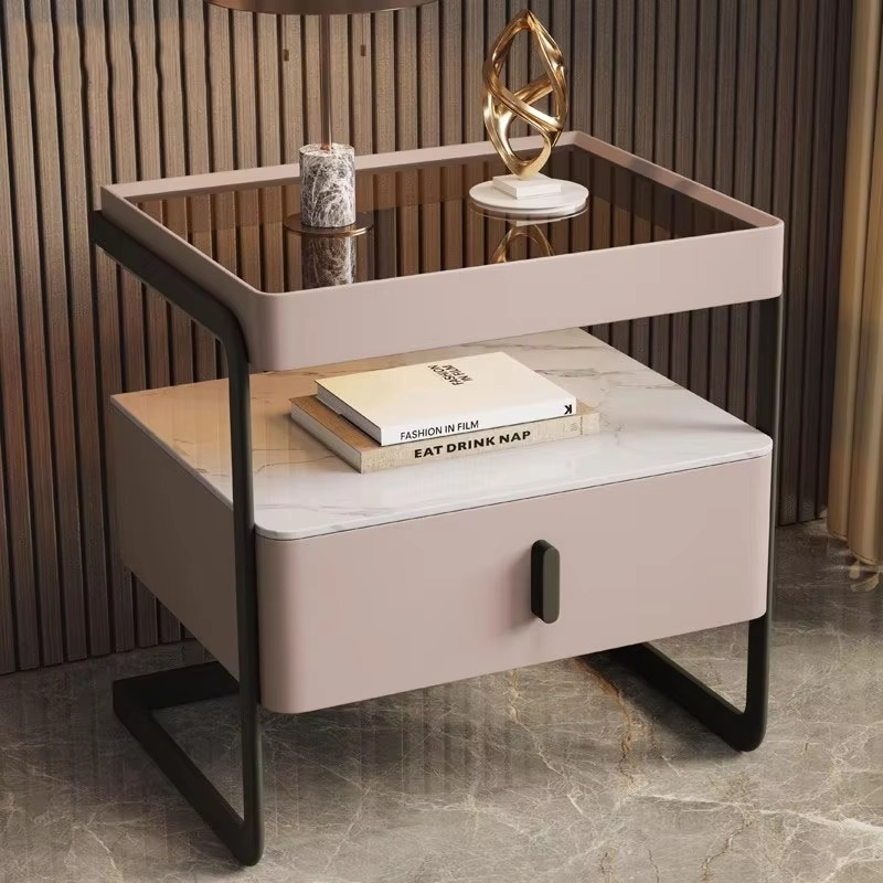 Nordic Unique Bedside Table Bedroom Mobile Cabinets Wood Nightstand Filing Cabinets Corner Cheap Mesa De Noche Hotel Furniture