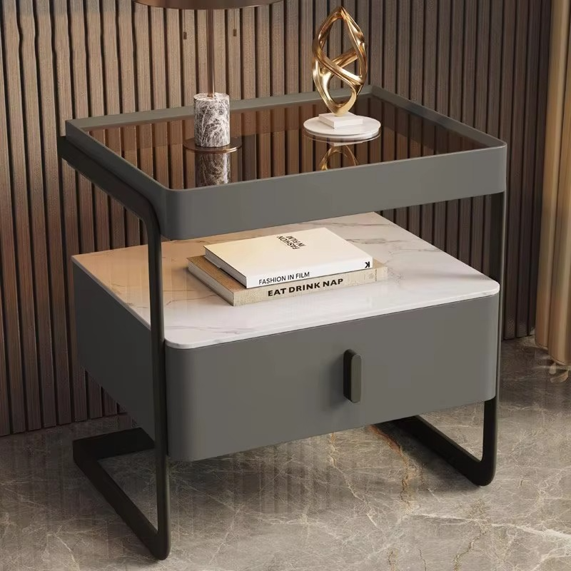 Nordic Unique Bedside Table Bedroom Mobile Cabinets Wood Nightstand Filing Cabinets Corner Cheap Mesa De Noche Hotel Furniture
