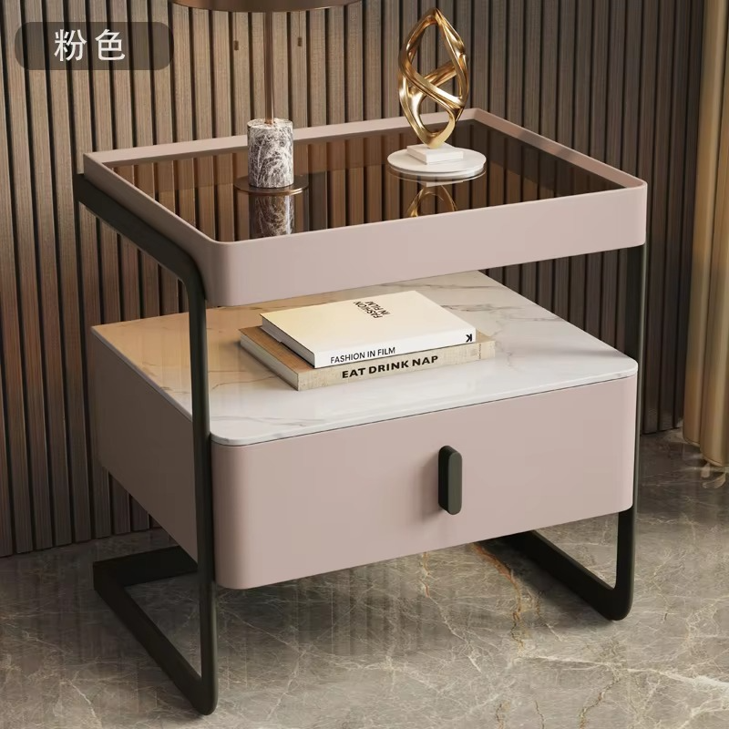 Nordic Unique Bedside Table Bedroom Mobile Cabinets Wood Nightstand Filing Cabinets Corner Cheap Mesa De Noche Hotel Furniture