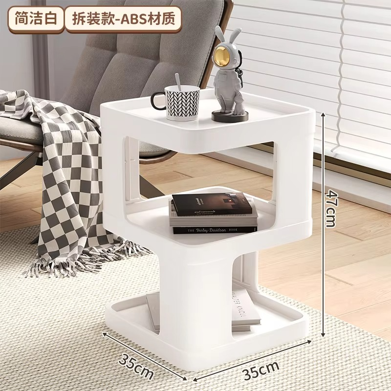 White Simple Night Table Hidden Storage Drawers Nordic Trendy Nightstand Minimalist Aesthetic Mesitas De Noche Bedroom Furniture