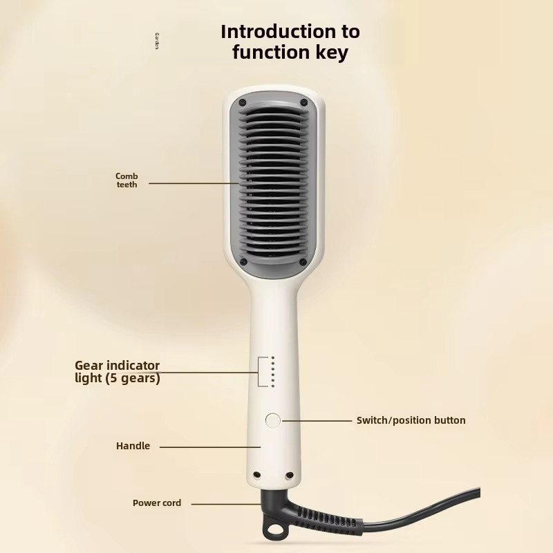 3 in 1 Hair Straightener, Heating Brush, Professional Quick Heating Electric Comb, Hair Straightener, Anti-scalding Styling Tool