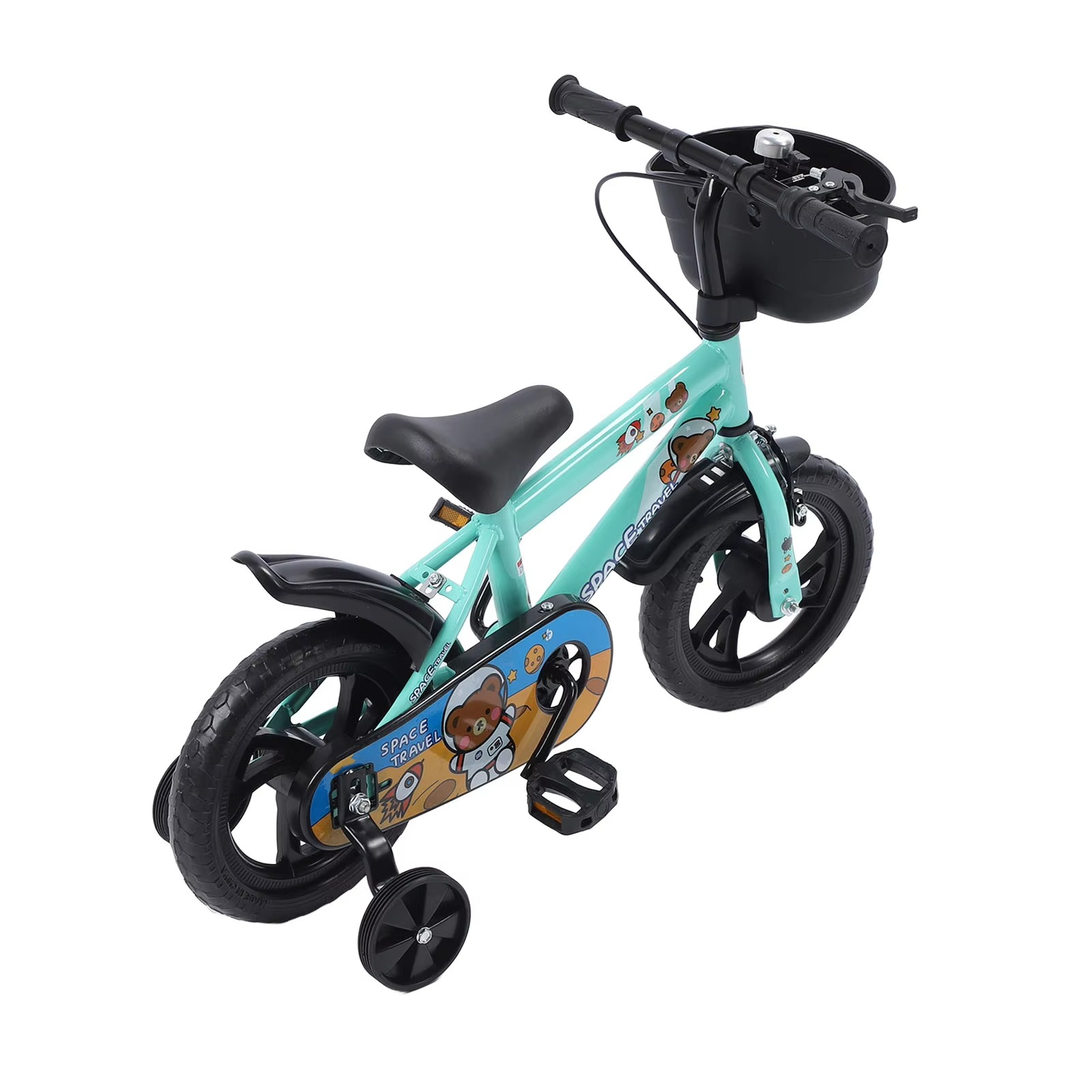 12inch Kids Bike Stable Riding High Carbon Steel Frame Baby Bicycle with Training Wheels for 2‑6 Years Old Children