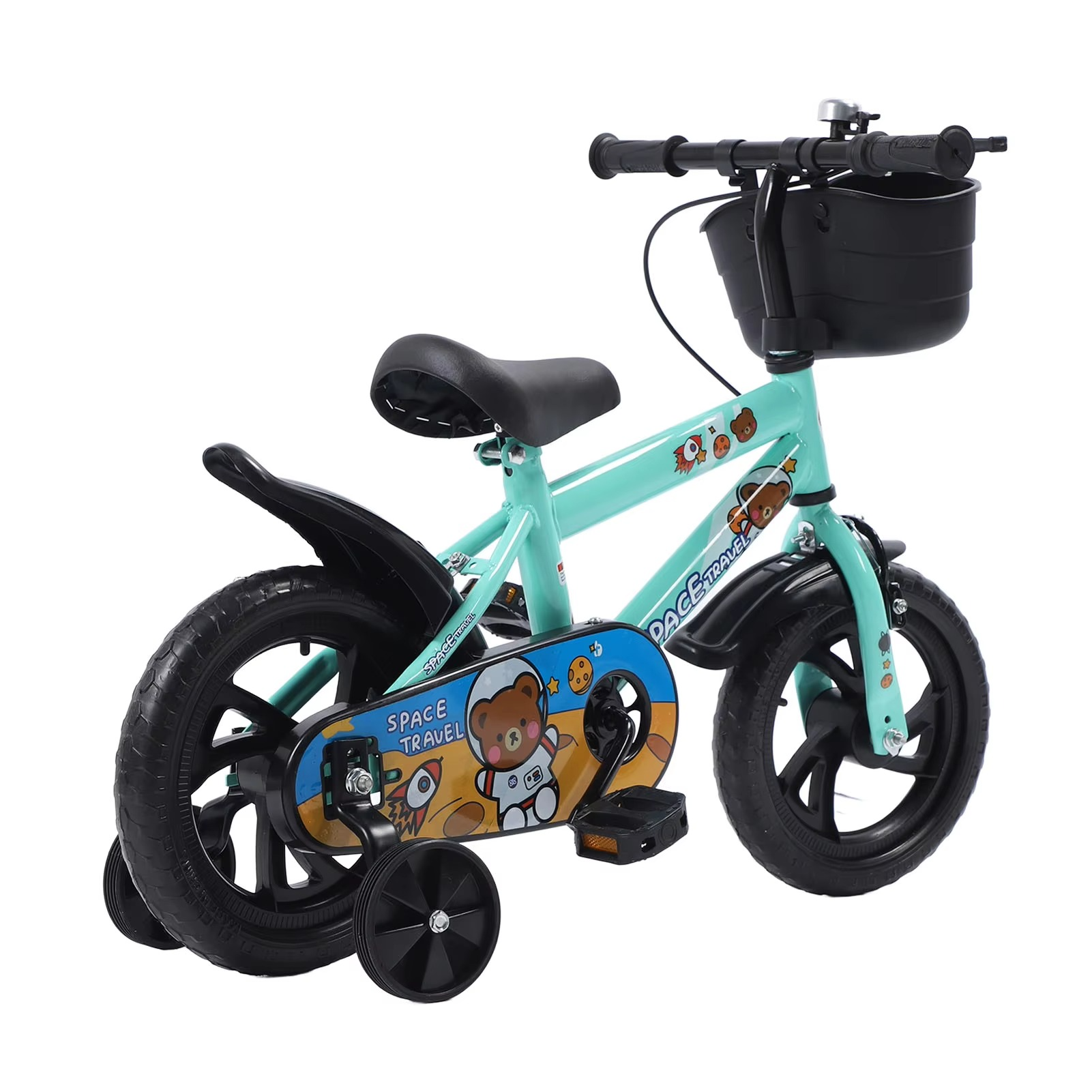 12inch Kids Bike Stable Riding High Carbon Steel Frame Baby Bicycle with Training Wheels for 2‑6 Years Old Children