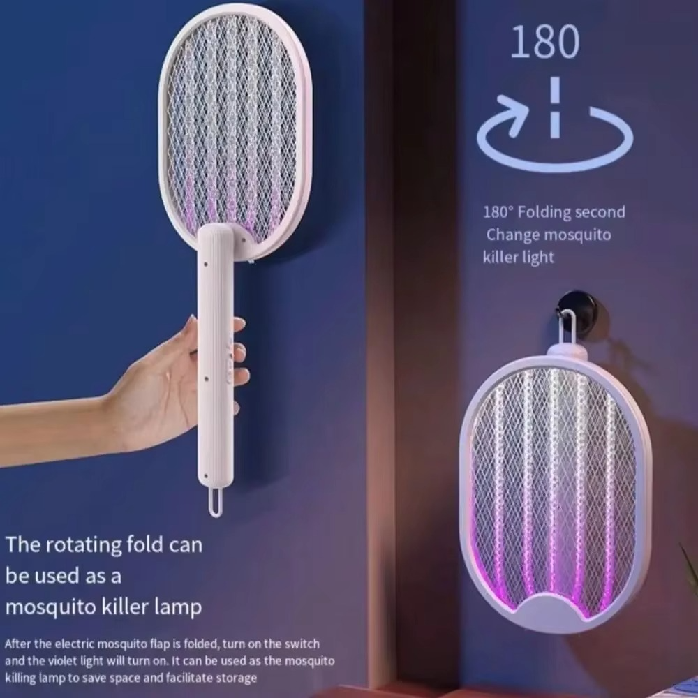 DW1 Home Dormitory Electric Mosquito Swatter Mosquito Killer Lamp 2 in 1 Purple Light Folding USB Rechargeable Insect Killer