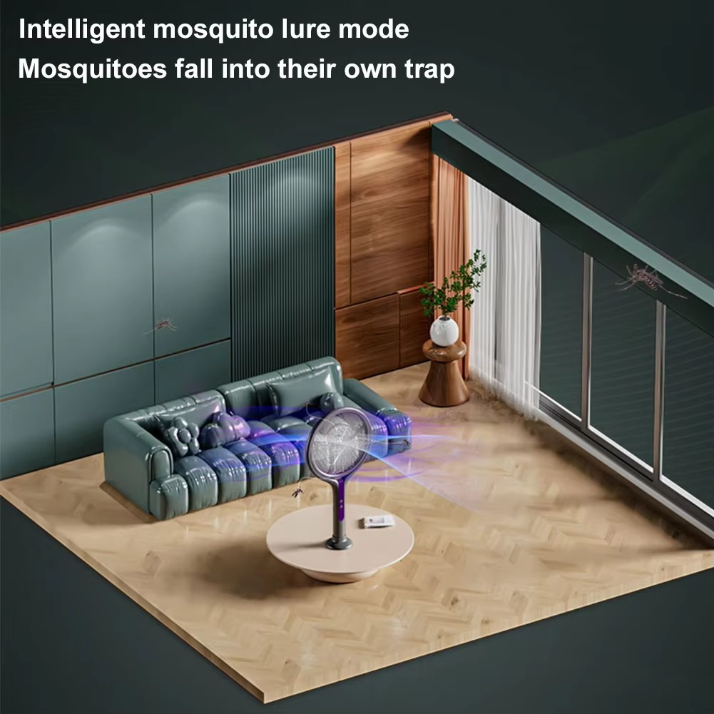Rotating Head Bug Zapper Racket Rechargeable Mosquito Swatter Fly Killer and Mosquito Trap Lamp for Indoor and Outdoor