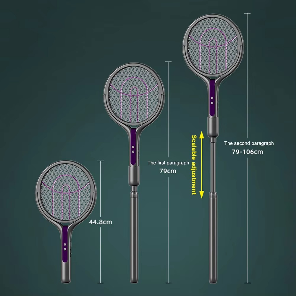 Rotating Head Bug Zapper Racket Rechargeable Mosquito Swatter Fly Killer and Mosquito Trap Lamp for Indoor and Outdoor