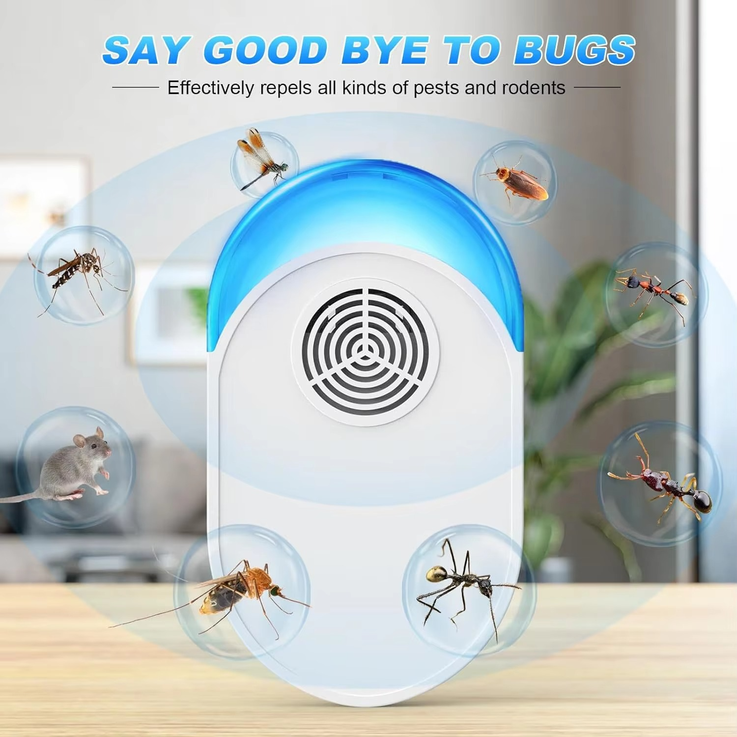 Ultrasonic Pest Repellent Plug-In - Effective Indoor Insect Control For Mosquitoes, Mice, Spiders, Ants, Cockroaches - Child-Saf